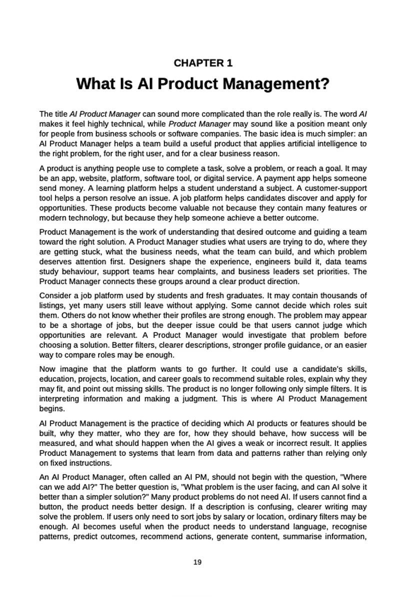 Chapter 1: What Is AI Product Management?, page 19